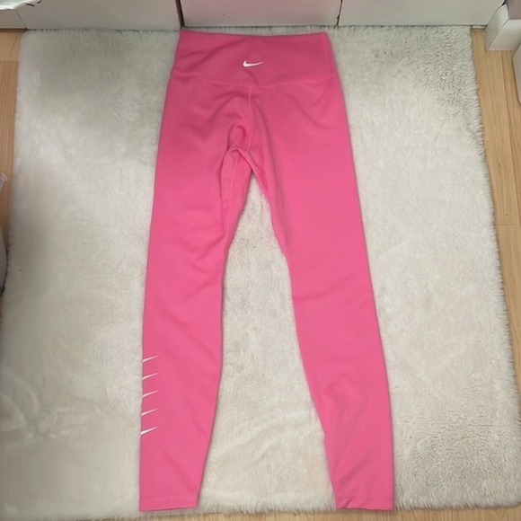 Nike Swoosh Run Tight Leggings in Pink Glow size large - Picture 3 of 7